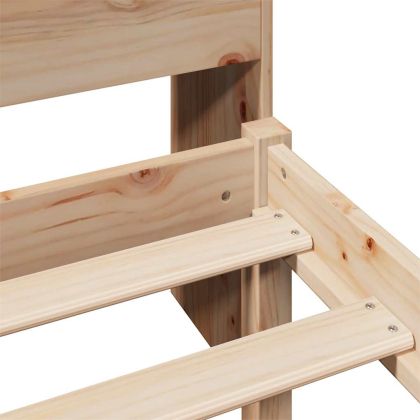 Легло с рафтове за книги, без матрак, 75x190 см, бор масив