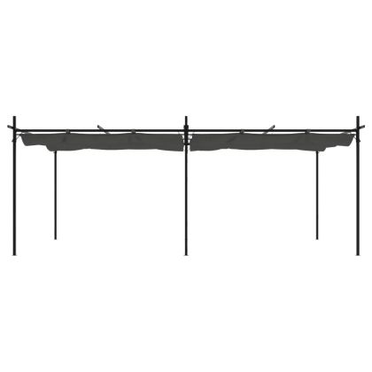 Пергола с прибиращ се покрив антрацит 589x292x230 см