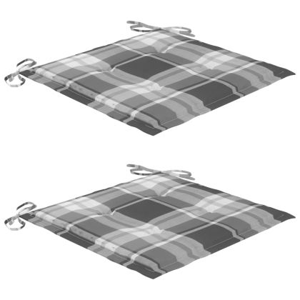 Градински столове, 2 бр, с възглавници, тиково дърво масив