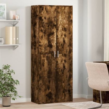 Висок шкаф, опушен дъб, 70x35x180 см, инженерно дърво