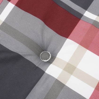 Възглавници за стол 6 бр червено каре 50x50x4 см Оксфорд плат