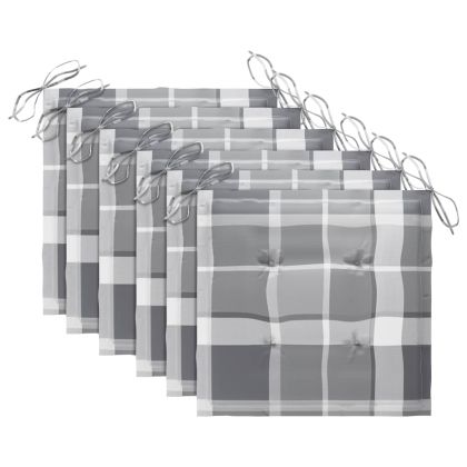 Сгъваеми градински столове, 6 бр, с възглавници, акация масив