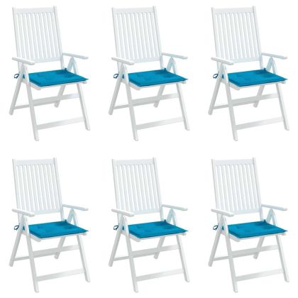 Възглавници за столове 6 бр сини 40x40x4 см Оксфорд плат