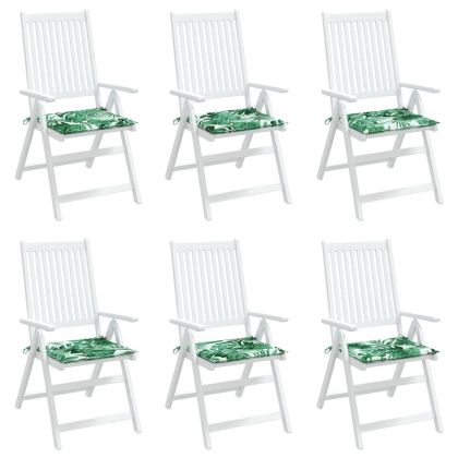 Възглавници за столове, 6 бр, на листа, 50x50x4 см, плат