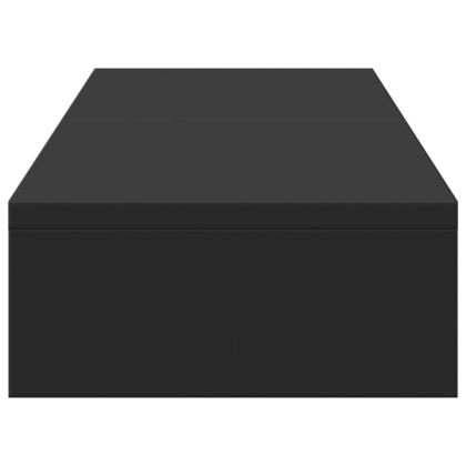 Повдигаща стойка за монитор черна 80x24x10,5 см инженерно дърво