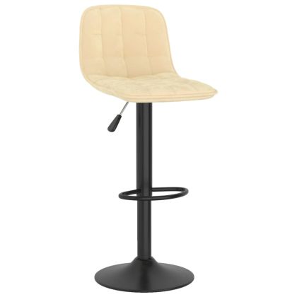 Бар табуретки, 2 бр, кремави, кадифе
