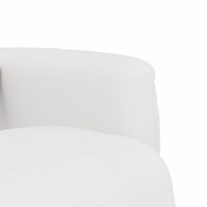 Масажен реклайнер стол с опора за крака, бял, изкуствена кожа