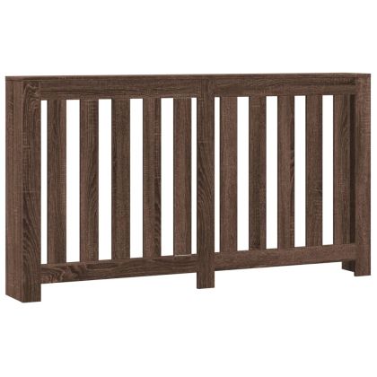 Капак за радиатор, кафяв дъб, 149x20x82 см, инженерно дърво