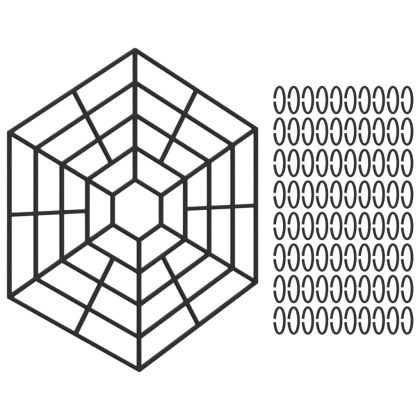 Протектори за дворни езера, 40 бр, черно, полипропилен