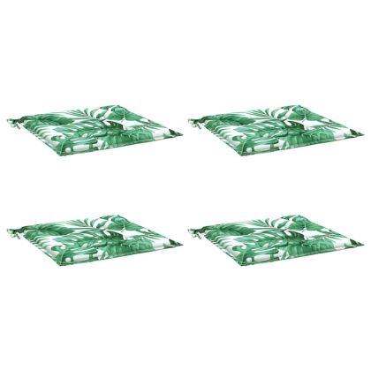 Възглавници за столове, 4 бр, на листа, 40x40x4 см, плат