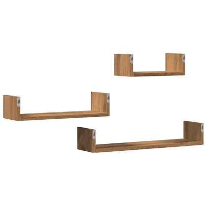 Стенни рафтове, 2 бр, дъб артизан, инженерно дърво446