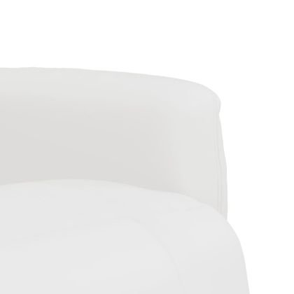 Наклоняем стол с поставка за крака, бял, изкуствена кожа