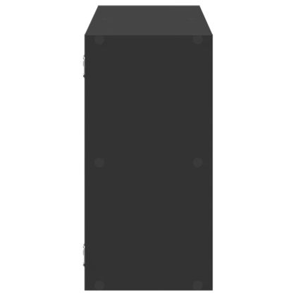 Стенен рафт, черен, 100x25x50 см, инженерно дърво