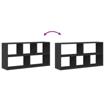 Стенен рафт, черен, 100x25x50 см, инженерно дърво