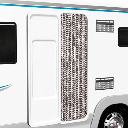 Завеса против насекоми, кафяво и бяло, 56x185 см, шенил