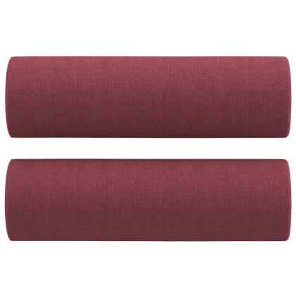 Декоративни възглавници, 2 бр, виненочервен, Ø15x50 см, плат