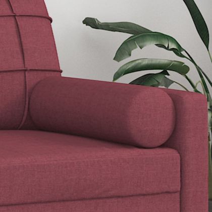 Декоративни възглавници, 2 бр, виненочервен, Ø15x50 см, плат