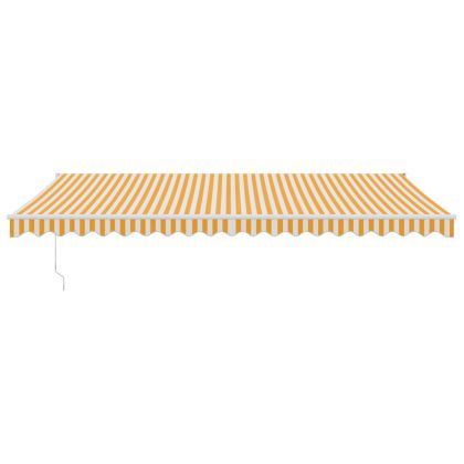 Прибираща се тента жълто и бяло 5x3 м плат и алуминий