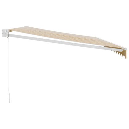 Прибираща се тента жълто и бяло 5x3 м плат и алуминий