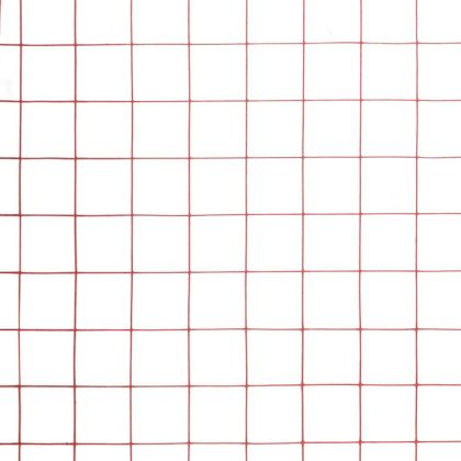 Кокошкарска мрежа, стомана с PVC покритие, 10x1 м, червена