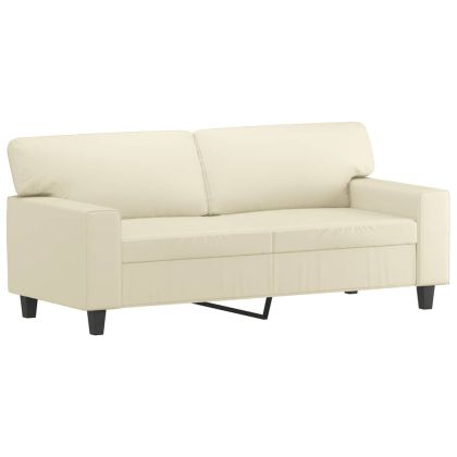 2-местен диван с декоративни възглавници кремав 140 см