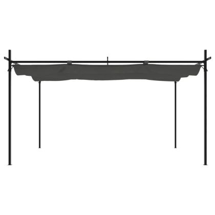 Пергола с прибиращ се покрив антрацит 395x292x230 см