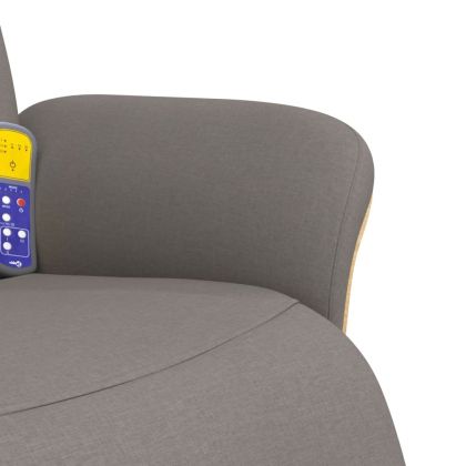 Масажен стол с облегалка и поставка за крака, таупе, плат