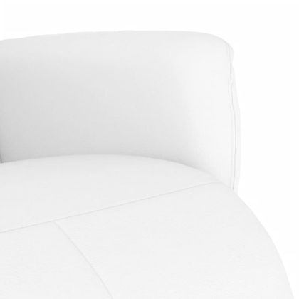 Наклоняем стол с поставка за крака, бял, изкуствена кожа