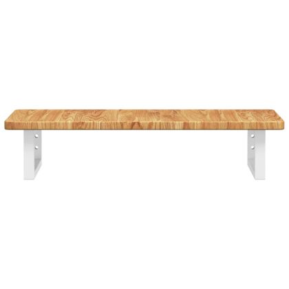 Стенен рафт за мивка, стомана и масивно дърво дъб