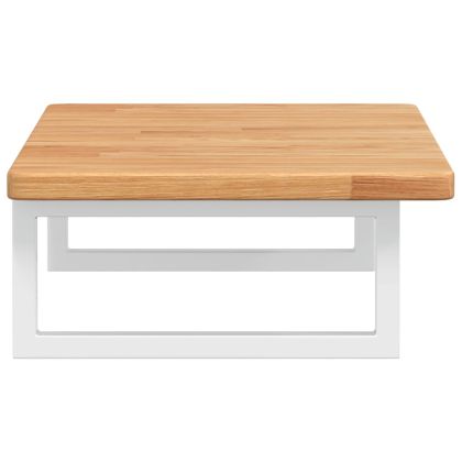 Стенен рафт за мивка, стомана и масивно дърво дъб