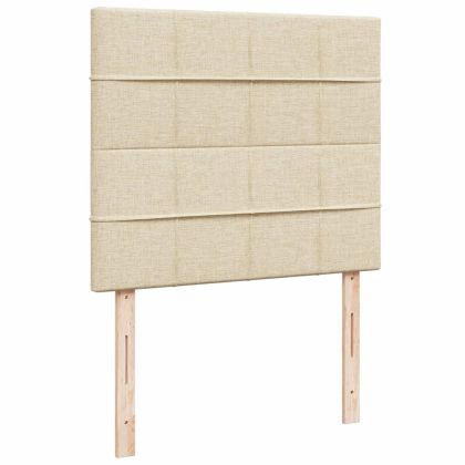 Боксспринг легло с матрак, кремаво, 120x190 см, плат