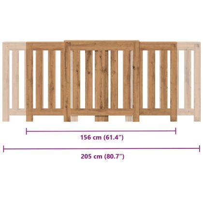 Капак за радиатор, дъб артизан, 205x21,5x83,5см инженерно дърво