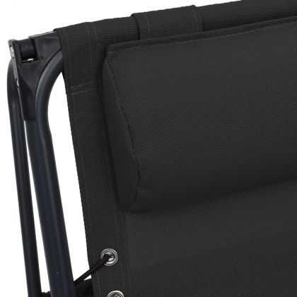 Сгъваем стол-шезлонг, textilene, черен