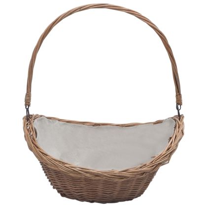 286987 Firewood Basket with Handle 57x46,5x52 cm Brown Willow