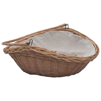 286987 Firewood Basket with Handle 57x46,5x52 cm Brown Willow