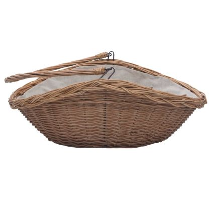 286987 Firewood Basket with Handle 57x46,5x52 cm Brown Willow