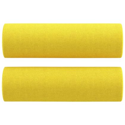 Декоративни възглавници, 2 бр, светложълт, Ø15x50 см, плат