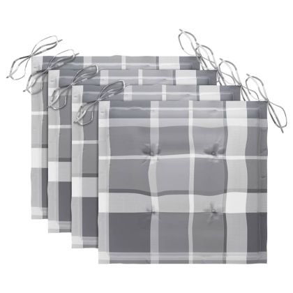 Сгъваеми градински столове, 4 бр, с възглавници, акация масив