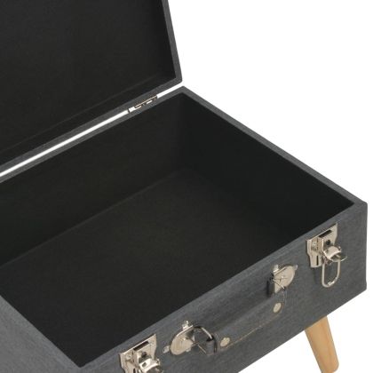 Табуретки за съхранение, 3 бр, тъмносиви, плат