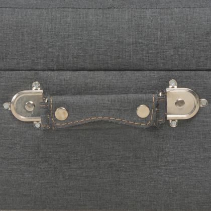 Табуретки за съхранение, 3 бр, тъмносиви, плат