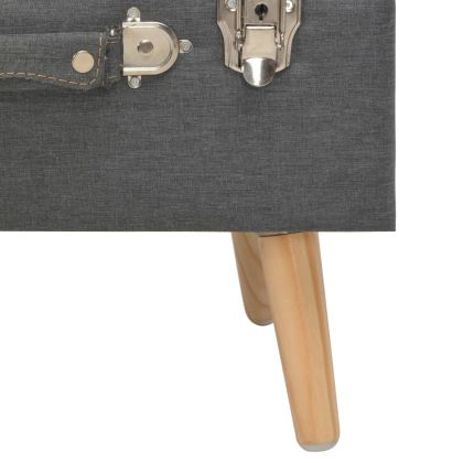 Табуретки за съхранение, 3 бр, тъмносиви, плат