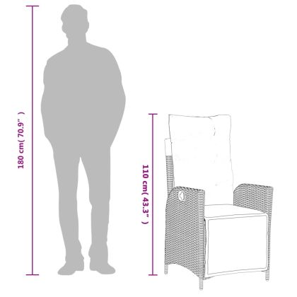 Градински трапезен комплект 5 части с възглавници светлосив