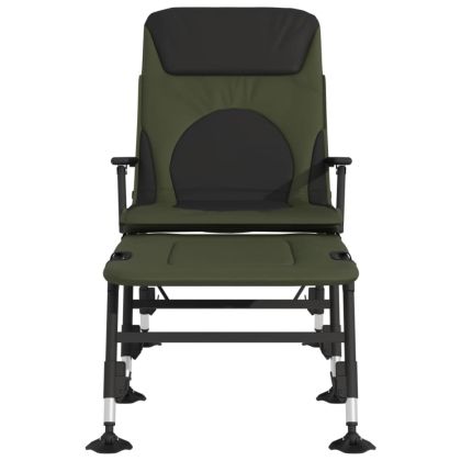 Риболовно легло с регулируеми лапи за кал, сгъваемо, зелено