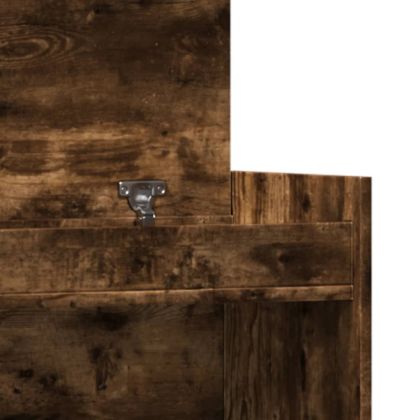 Шкаф за обувки, опушен дъб, 100,5x28x100 см, инженерно дърво