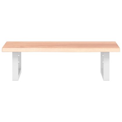 Стенен рафт за мивка, стомана и масивно дърво дъб