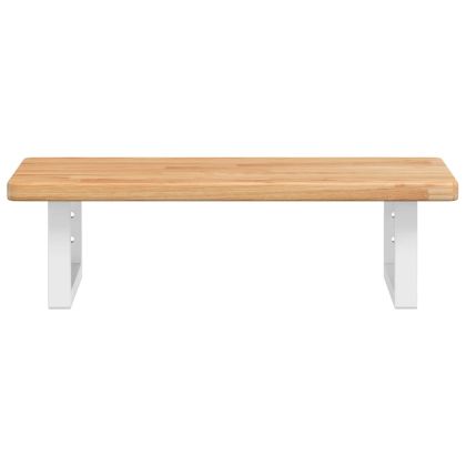 Стенен рафт за мивка, стомана и масивно дърво дъб