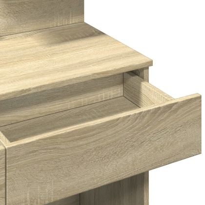 Тоалетка с LED, дъб сонома, 100x40x130 см