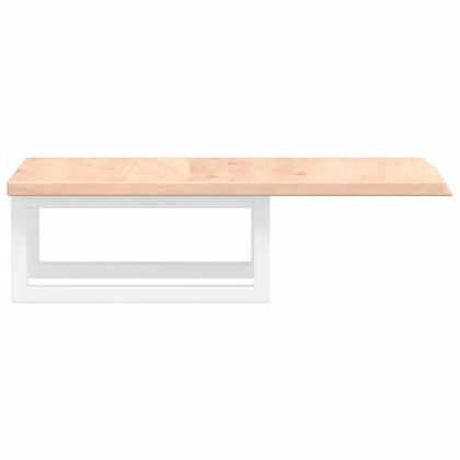 Стенен рафт за мивка, стомана и масивно дърво дъб