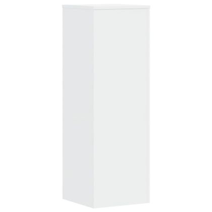 Поставка за растения, бяла, 33x33x100 см, инженерно дърво