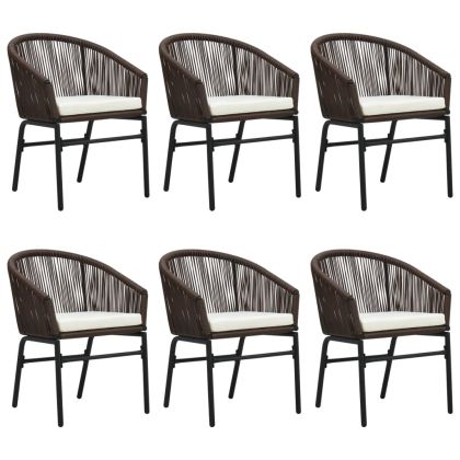 Градински трапезен комплект, 7 части, кафяв